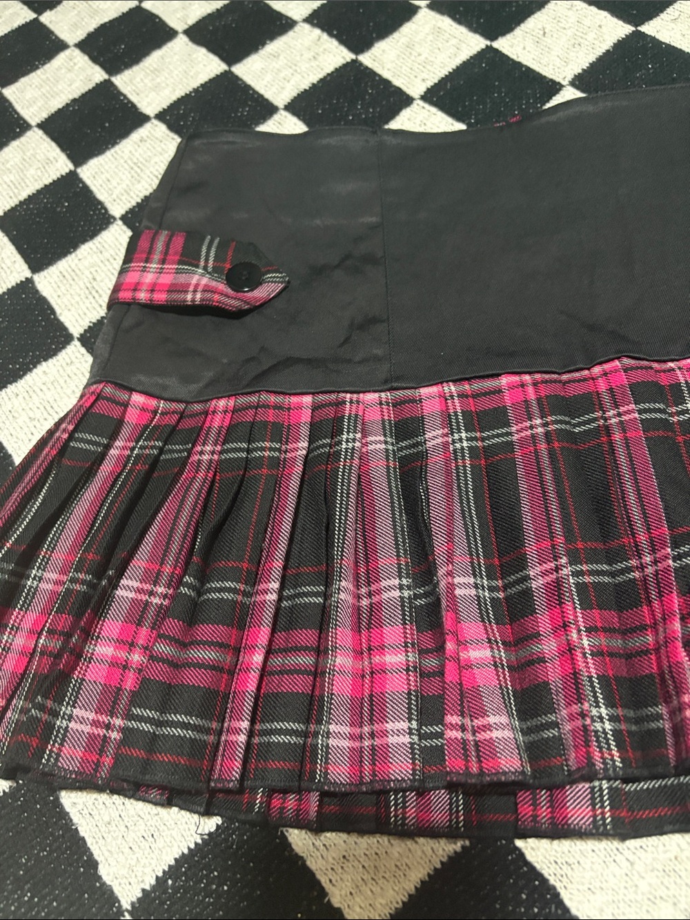 Vintage Candie's Plaid Pleated Micro Mini Skirt - Picture 3 of 7